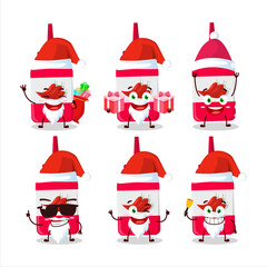 Santa Claus emoticons with hot sauce cartoon character