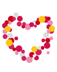 円で作ったハートマークのイラスト