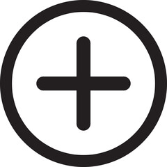 Black round outline icon, button, symbol isolated on white background. editable stroke and color