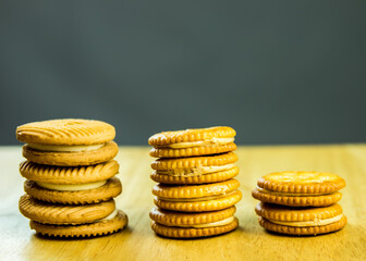 Close up peanut  butter  cookies  sandwich,  in studio  Chiangmai  Thailand