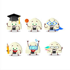 School student of onigiri cartoon character with various expressions