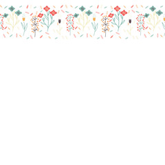 赤と青のお花のフレーム東欧風