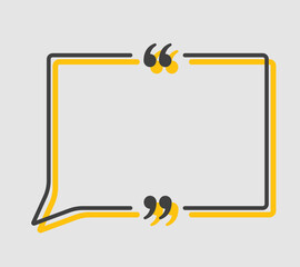 Quote bubble text with bracket, vector banner