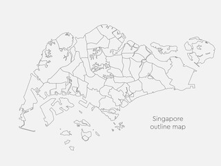 Creative vector map Singapore, template Asia country