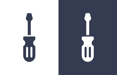 Slotted common blade screwdriver vector icon. 