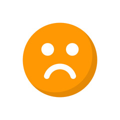 Unhappy emoticon isolate on white background.