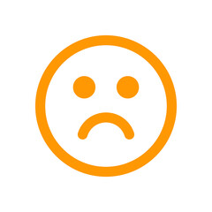 Fototapeta premium Sad emoticon. Disappointed smiley vector icon