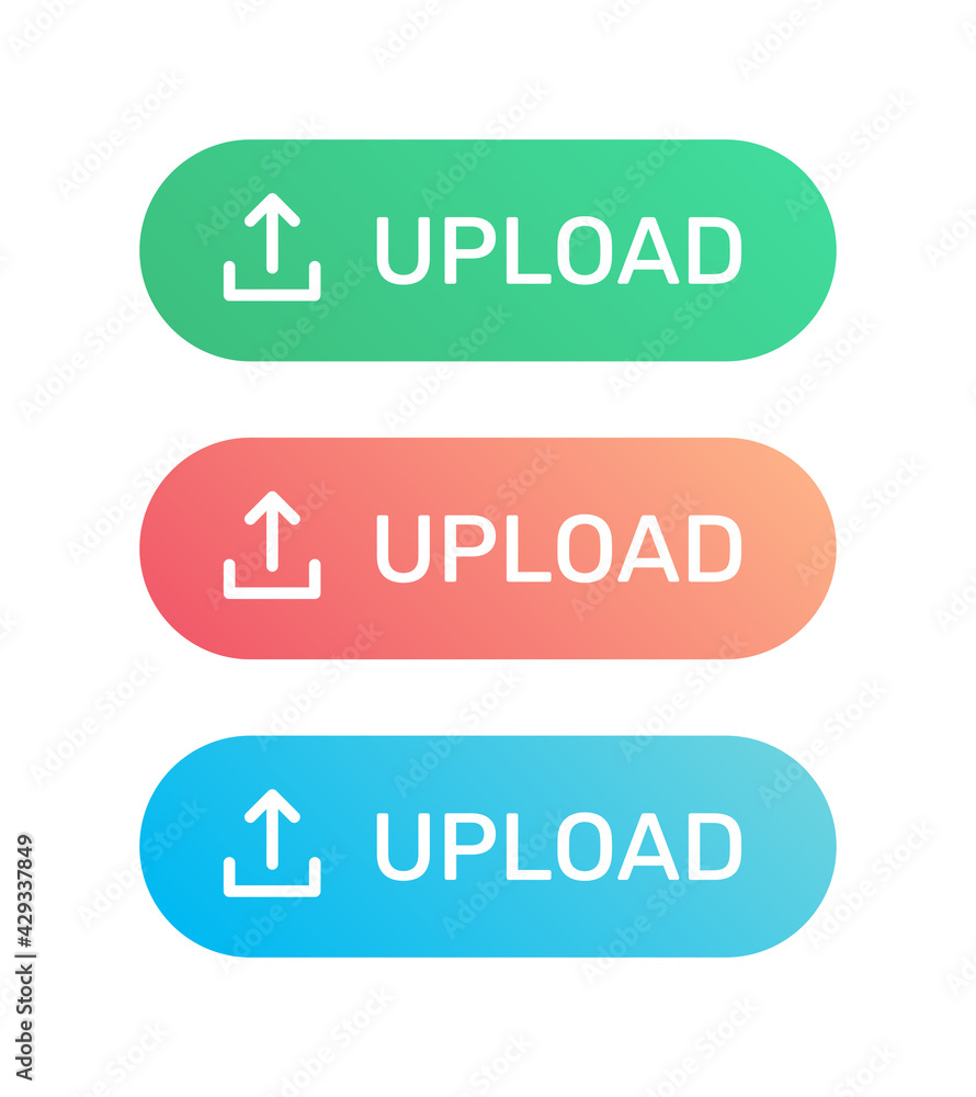 Poster Upload button in flat design for UI / UX web application