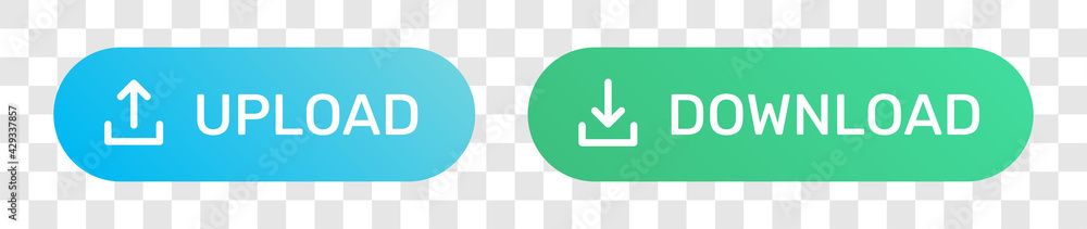 Poster Download and upload vector web button.