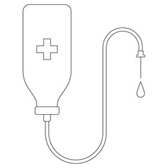 Medical drop counter vector icon isolated on white. Black and white drop counter flat illustration. Medical healthcare concept.