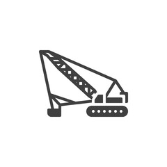 Crawler crane vector icon