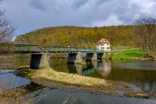 bridge over river thaya in the lower austrian national park thayatal in hardegg