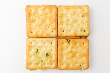 Nougat cracker on white background