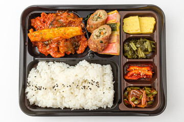 Korean lunch box on white background