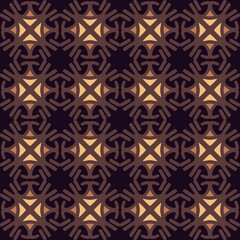 brown mandala art seamless pattern floral creative design background vector illustration