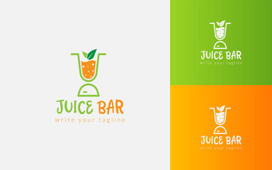 juice bar logo design, fruit juice logo design template © arman