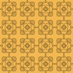 brown mandala art seamless pattern floral creative design background vector illustration