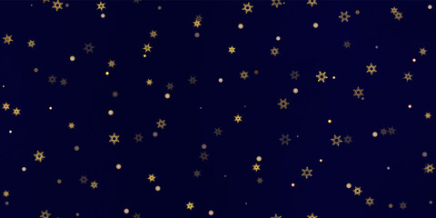 Gold snowflakes holiday seamless pattern.