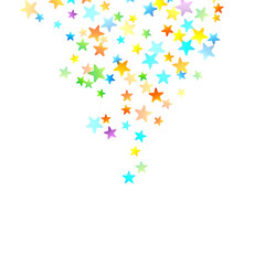 Rainbow Festive Confetti. Carnival Star Falling.