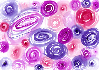 Obraz na płótnie Canvas Hand drawn watercolor violet circle background