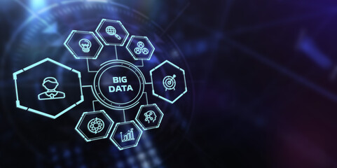 Business, Technology, Internet and network concept. Big Data Internet Information.