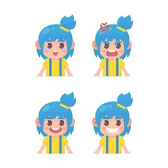 set of kids face expression Premium Vector
