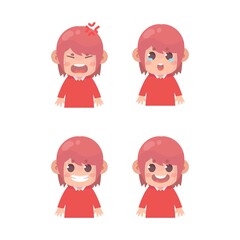 set of kids face expression Premium Vector

