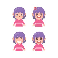 set of kids face expression Premium Vector
