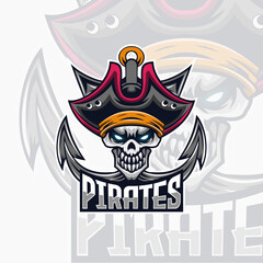 Illustration of pirate logo for club team templates