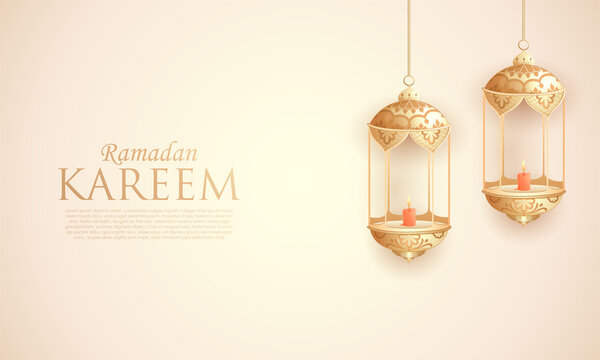 vector illustration of Islamic celebration background with text Ramadan Kareem