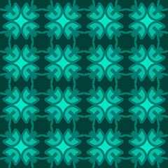 Fototapeta na wymiar blue turquoise aqua menthe mandala art seamless pattern floral creative design background vector illustration