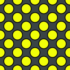 Circles yellow on a gray background, seamless pattern, texture for design, vector illustration