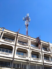 Fototapeta na wymiar Telecom tower and blue sky.