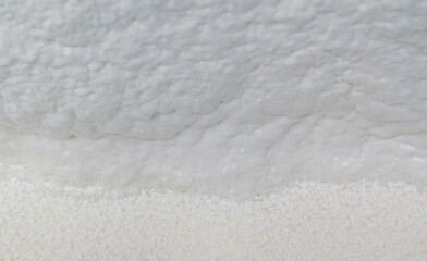 Foam surface for the backdrop. Color - Mischka, Hue Blue. Foaming, tuberosity. The concept of insulation, seam and wall insulation.