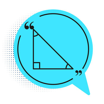 recommend clip art: Black line Triangle math icon isolated on white background. Blue speech bubble symbol. Vector