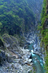 Fototapeta na wymiar Jiuqudong Tunnel of Nine Turns in Taroko National Park in Xiulin, Hualien, Taiwan 