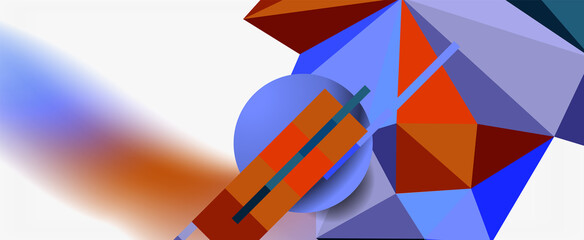 Trendy 3d geometric composition, design template for business or technology presentation, internet poster or web brochure cover