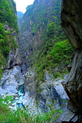 Jiuqudong Tunnel of Nine Turns in Taroko National Park in Xiulin, Hualien, Taiwan 
