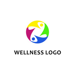 abstract happy healthy life. human wellness and fitnes lifestyle logo