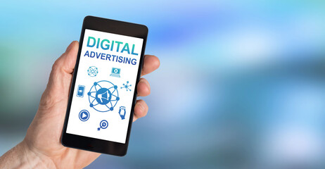 Digital advertising concept on a smartphone
