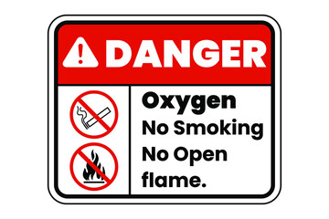 Fototapeta premium Danger sign: Oxygen. No smoking. No open flames. Eps10 vector illustration.