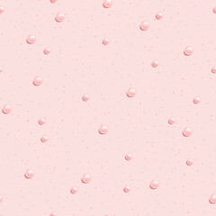 Seamless pattern with beautiful pearls on pink background. Ocean background.