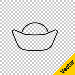 Black line Sushi icon isolated on transparent background. Traditional Japanese food. Vector