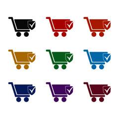 Shopping Cart Icon isolated on white background color set