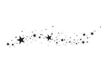 Stars on a white background. Black star shooting with an elegant star.Meteoroid, comet, asteroid, stars. - obrazy, fototapety, plakaty