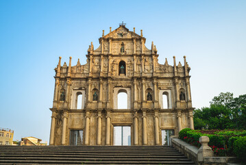 Fototapeta na wymiar Ruins of St. Paul in Macau, Macao, China. unesco world heritage site