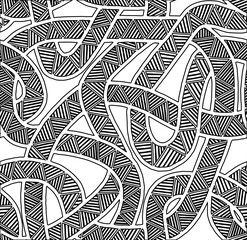 Abstract seamless pattern for coloring Doodle Sketch good mood For children and adults Relaxation Leisure Pleasure - 429348606