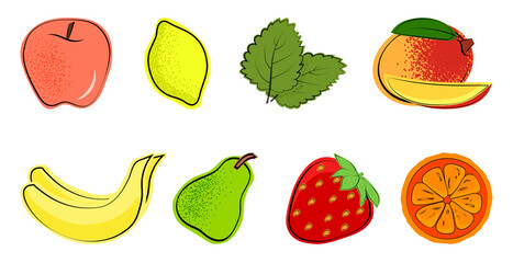 A set of fruits for a healthy diet