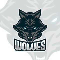 Modern Illustration Vector wolves head logo
