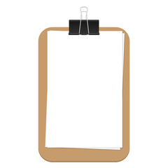 Clipboard with paper sheet and document empty vector concept